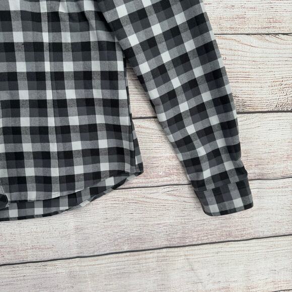 Helly Hansen Checkered Flannel Shirt Womens M Gray White Mammoth Embroidered - Picture 5 of 13